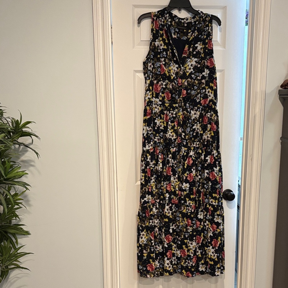 Banana Republic Black Floral Maxi Dress